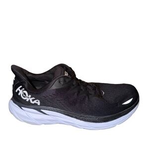Hoka Men's Black and White Athletic Running Shoe Clifton 8 size 13 D